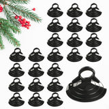 Suction Cups with Loops 24Pcs Window Suckers with Ring Car Glass Windshield Sunshade Suction Cups Aquarium Heater Suction Cups Glass Suction Pads for Seasonal Xmas Decorations (Black)