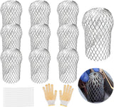 10Pcs Gutter Downspout Guards 3.5 Inch Aluminum Leaf Filter Strainer Expandable Gutter Downspout Protector for Preventing Blockage Leaves Debris