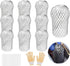 10Pcs Gutter Downspout Guards 3.5 Inch Aluminum Leaf Filter Strainer Expandable Gutter Downspout Protector for Preventing Blockage Leaves Debris