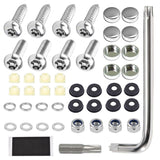 Anti Theft License Plate Screw Kit Tamper Proof License Screws Car License Plate Bolts 304 Stainless Steel Plate Mounting Hardware - 1/4’’ Screws with Chrome Screw Caps