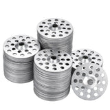 Steel plaster washers with zinc plating, 1 inch diameter.