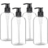 Empty Plastic Pump Bottles Dispenser 4 Pack 16oz/500ml Portable Clear BPA-Free Cylinder Shampoo Loti Hand Pump Bottle Durable Refillable Ctainers
