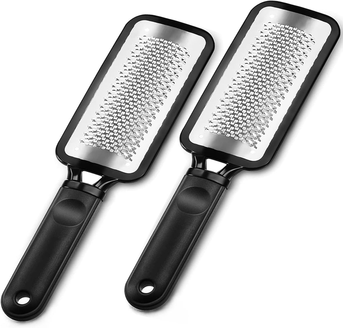 Foot Rasp Foot File, 2 Pcs Stainless Steel Pedicure Callus Remover for Feet, Professial Foot Care Tools for Pedicure to Removes Hard Skin Corns for Dry and Wet Feet