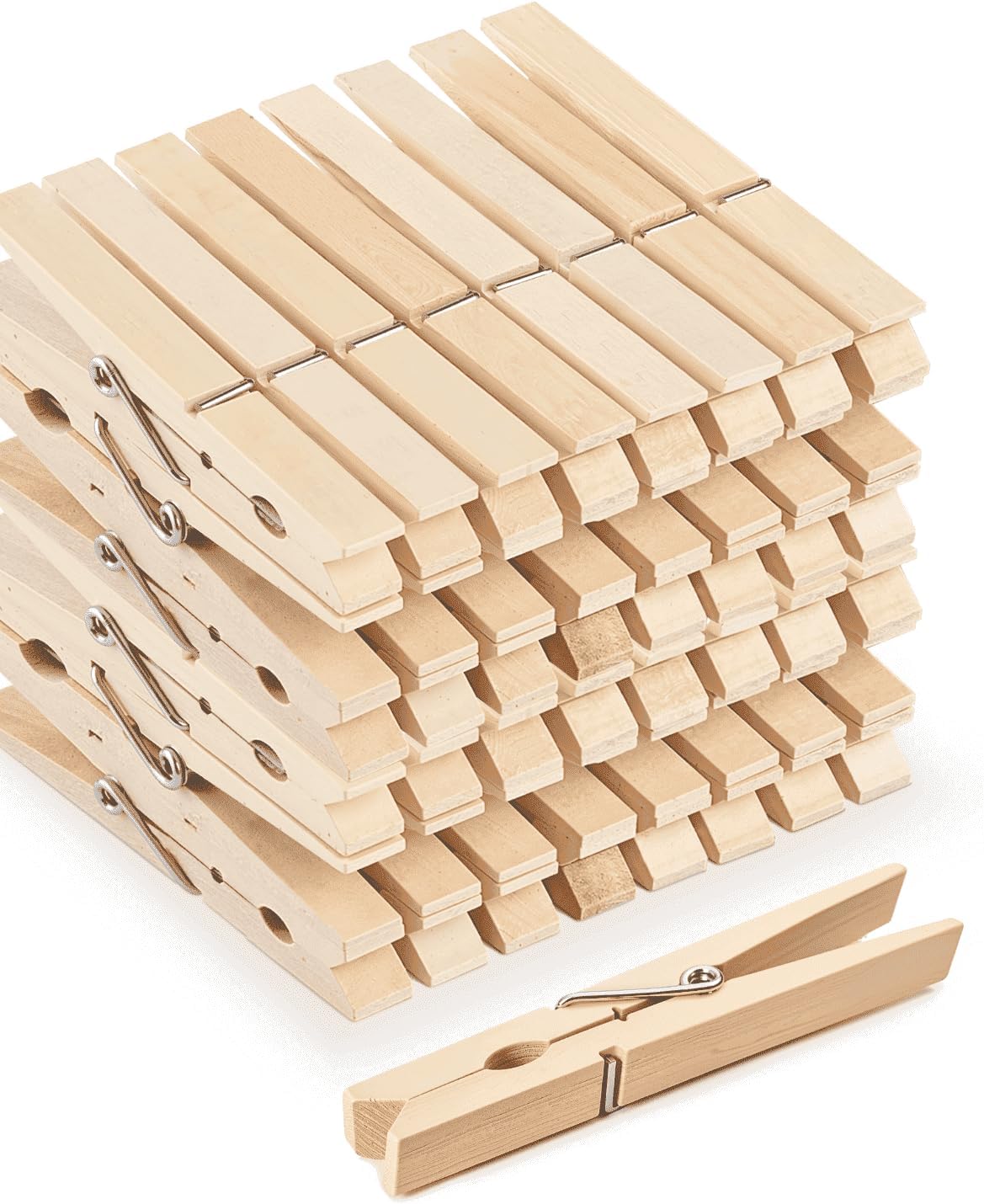 Large Clothes Pins Wooden Clothespins, 4 Inch 48 Pack Heavy Duty Outdoor Pegs, Clothing Hanging Laundry Close Pin Chip Clips Cheer Pins for Bags Photo Picture Artwork Crafts Display