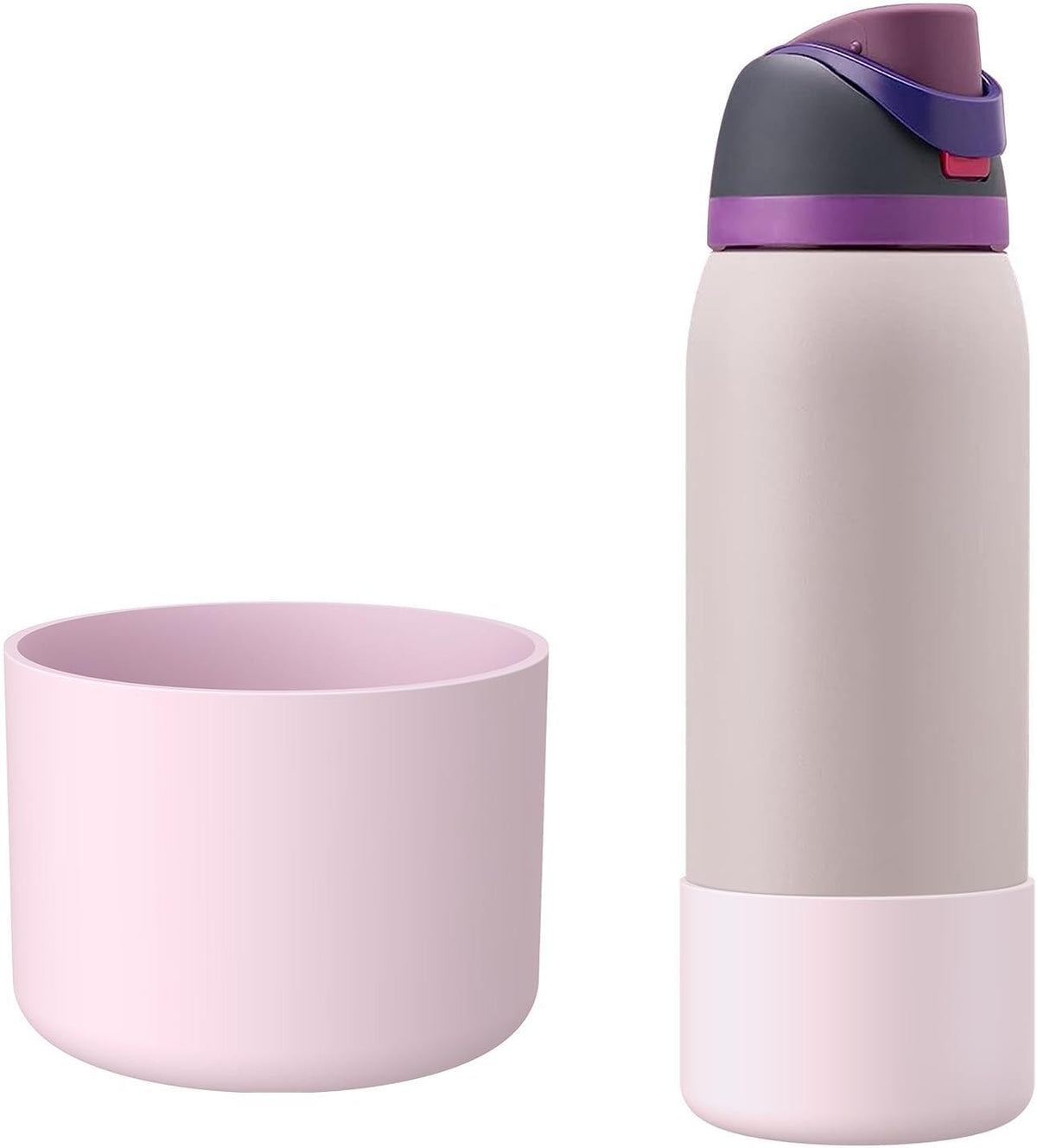 Silice Boot for Owala Water Bottle 24 oz 32 oz 40 oz, 2PCS Anti-Slip Protective Sleeve for FreeSip/Twist/Flip Water Bottles, BPA Free, Dishwasher Safe, Bottom Bumper Cover Cup Accessories