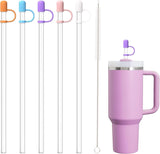 10 PCS Straw Cleaner Brush, 5 Pcs Replacement Colors Straw and Cover for Stanley Cup 30oz 40oz 64oz Tumbler