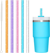 10 PCS Straw Cleaner Brush For Stanley Cup and 5 Pcs Replacement Colors Straw for Stanley Cup 14 oz 20 oz Tumbler