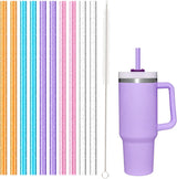 10 PCS Straw Cleaner Brush and 10 Pcs Replacement Color Straw for Stanley Cup 40 oz 30 oz 64 oz Tumbler