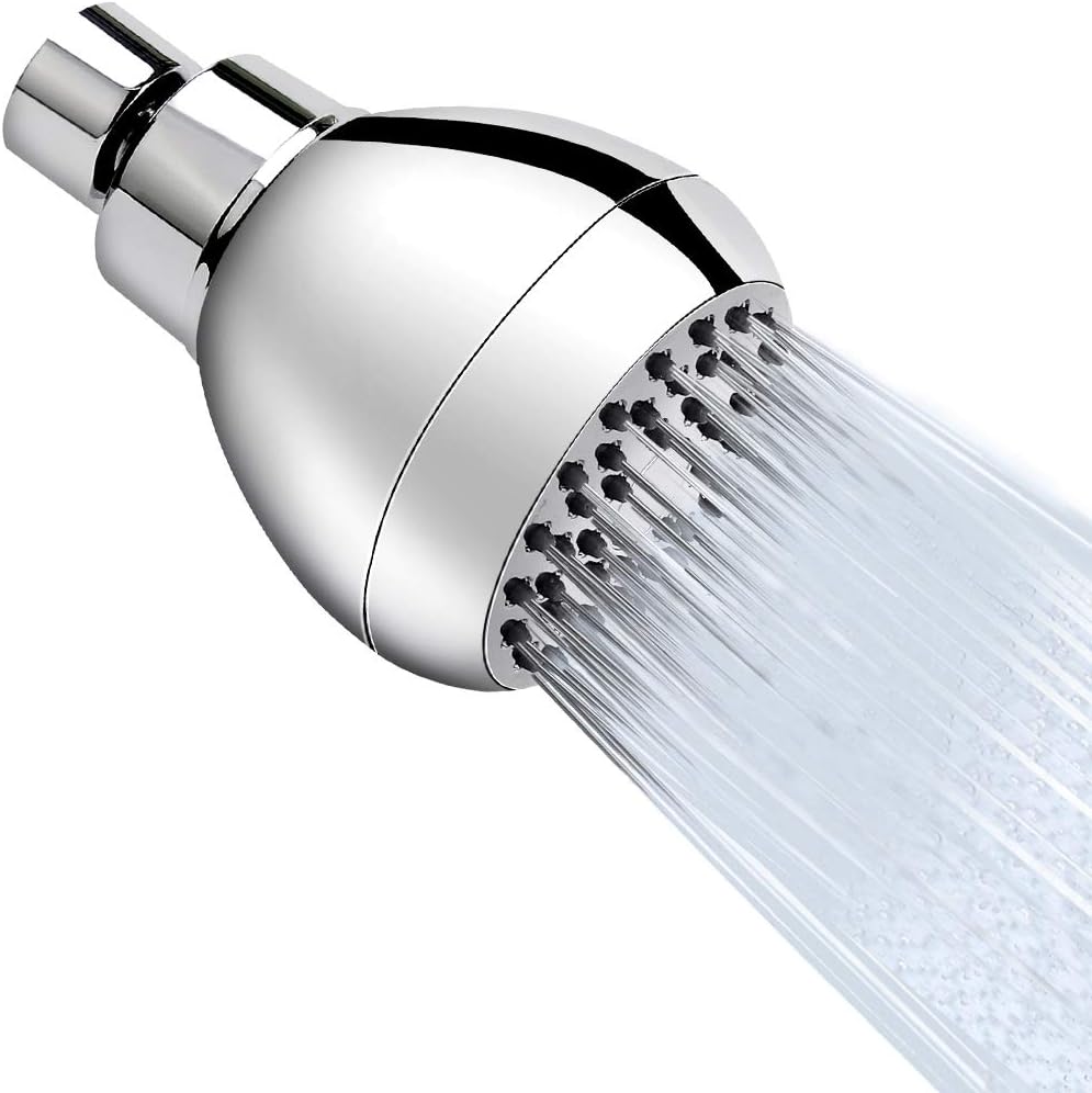 High Pressure Shower Head 3 Inches Anti-clog Anti-leak Fixed Showerhead Chrome with Adjustable Swivel Brass Ball Joint for Relaxing and Comfortable Shower Experience