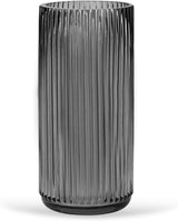 Flower Vase 7.6 Inch Grey Thickened Glass Vase for Lego Flowers,Bookshelf,Dinner Table,Office Desktop,Meeting Room,Bathroom,Countertop,Home Christmas Day Decorati