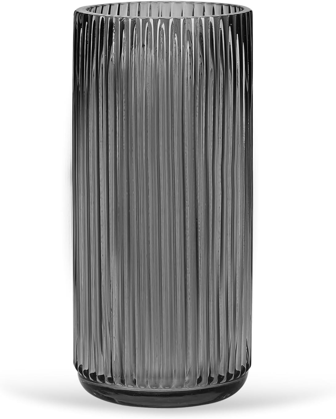 Flower Vase 7.6 Inch Grey Thickened Glass Vase for Lego Flowers,Bookshelf,Dinner Table,Office Desktop,Meeting Room,Bathroom,Countertop,Home Christmas Day Decorati