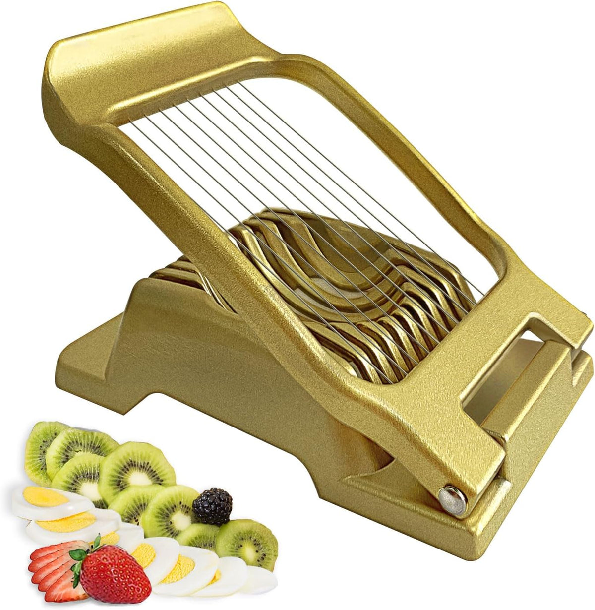 Egg Slicer for Hard Boiled Eggs Heavy Duty, Egg Cutter for Soft Fruit Food Mushroom Gold
