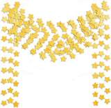 6 Pcs Gold Glitter Star Paper Garland Twinkle Bunting Banner Hanging Decorations for Christmas Birthday Party Golden Sparkling Stars Bridal Showers Wedding Baby Shower Holiday Supplies (50 Feet) 