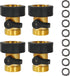 Garden Hose Shut Off Valve, 4 Pack 3/4 Inch Heavy Duty Solid Brass Garden Hose Connector, Water Shut Off Valve with 8 Extra Rubber Washers