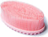 Exfoliating Silicone Body Scrubber Bath Brush Glowing Skin Shower Loofah for Gentle Long Lasting Lathers Well & More Hygienic Than Traditional (Pink) 