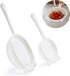 Kefir Strainer Set, 2-Size Plastic Non-Metal Sieve with Fine Mesh for Grains, Milk Kefir, Water & Kombucha - Durable, Food Grade Easy Clean White 