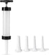 Manual Sausage Stuffer, Black, BPA-Free, Handheld with 4 Stuffing Tubes, for Hot Dogs and Bratwurst 