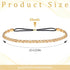 Xindojuz Gold Elastic Rhinestone Headband, 19" Adjustable 70s Headband Sparkly Crystal Disco Braid Headpiece for Women Girls Hair Accessories Singing Dancing Weddings Party Prom(Gold)