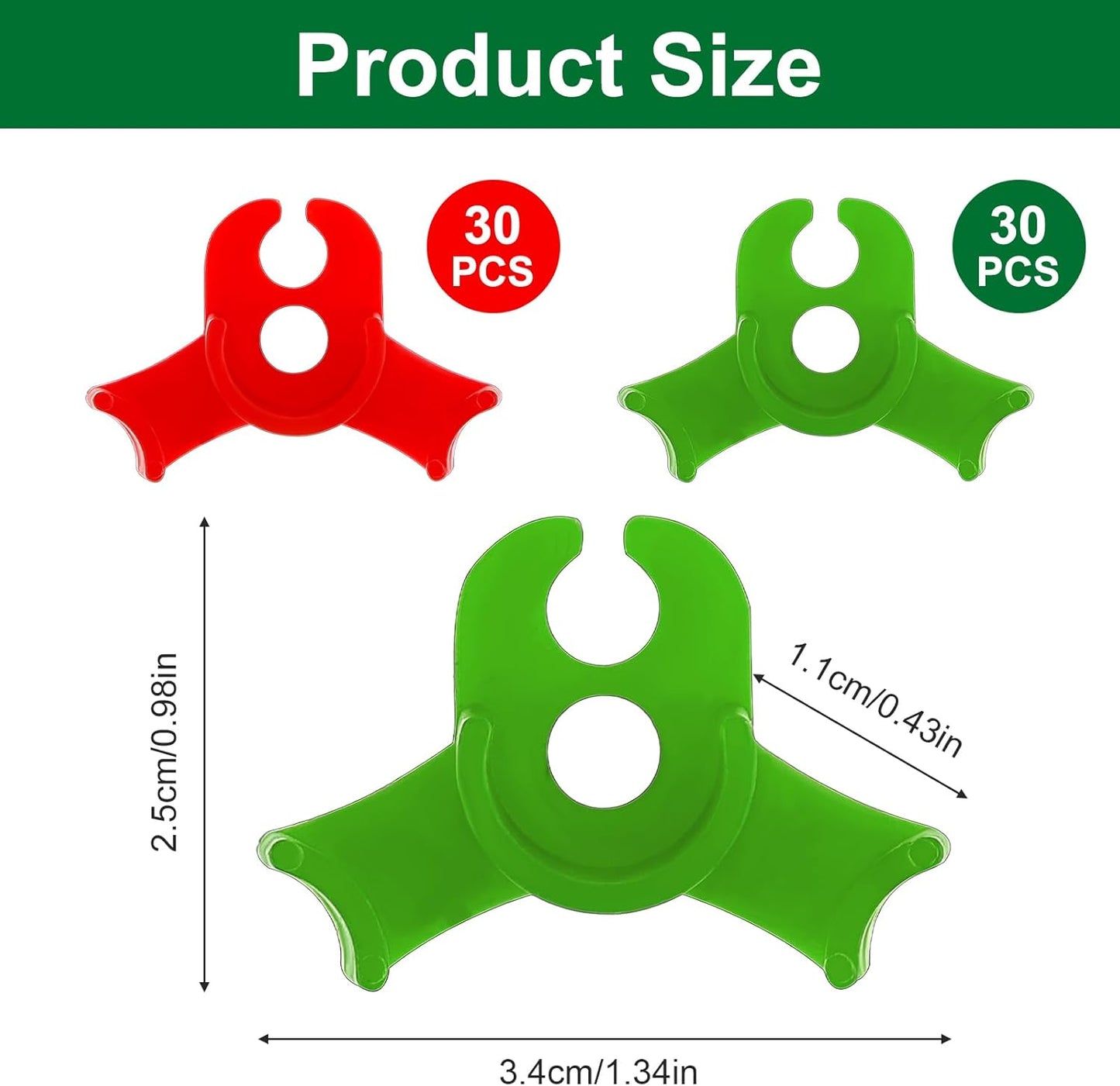 60Pcs Plant Training Clips, Reusable 90 Degrees Bud Trainer Lst Clips for Low Stress Training Plant Stem Support Bud Bender for Tomatoes Cucumbers Climbing Plants in Indoor Outdoor Gardens (Red Green)