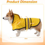 Dog Raincoat with Hood, Rain Jacket for Dogs Waterproof with Reflective Safety Hooded Slicker Poncho, Convenient Leash Hole & Adjustable Fit, Perfect for Small, Medium, and Large Dogs (Yellow M Size)