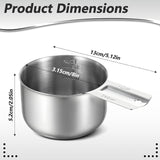 Xindojuz 1 Cup Single Stainless Steel Measuring Cup, Etched Inner Scale Metal Measure Scoop for Cooking Baking, Laundry Detergent, Wet and Dry Ingredients, Dishwasher Safe (240 ml, 8 oz)