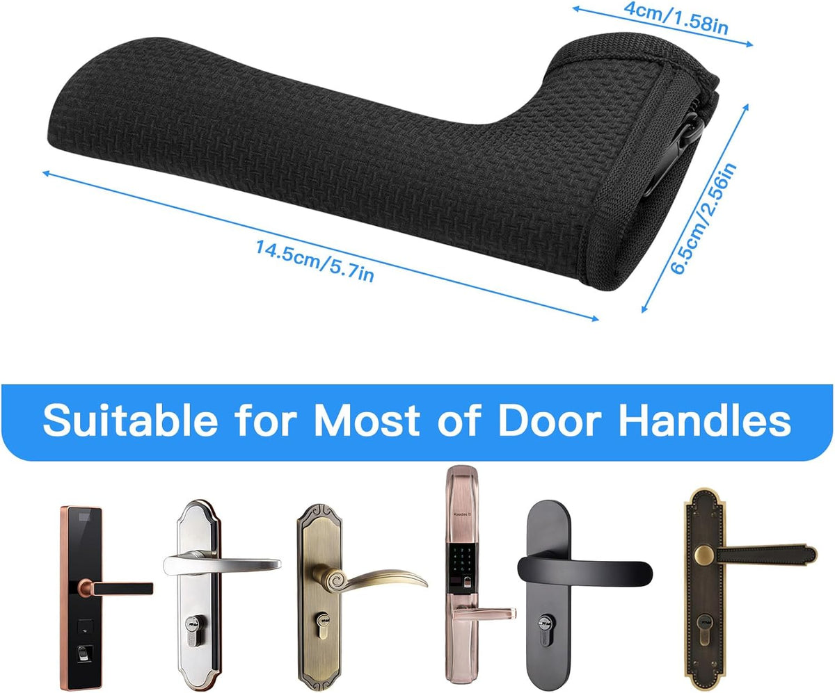 Homakover Door Handle Covers, Door Knob Covers for Summer Anti-Scald Hands, and Winter Antifreeze Hands, Door Knob Protector, Made of 2mm Neoprene (2 Pieces Black)
