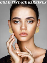 Glenmal 6 Pair Gold Statement Earrings for Women Large Gold Geometric Earrings Woven Twisted Leaf Earring Jewelry Gift