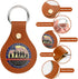 Homakover AA Medallion Coin Holder Keychain,Genuine Leather Standard Challenge Coin Sleeves,Snap Open Display Case