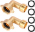 2 Pack Garden Hose Elbow Connector 90 Degree, 3/4" Heavy Duty Brass Adapter With 4 O-rings, Solid Brass Garden Hose Elbow