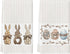 Stripe Rabbit Bunny Eggs Easter Kitchen Towels Dish Towels, 18x26 Inch Spring Decoration Hand Towels Set of 2