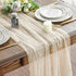 Pearl Beige Gauze Table Runner 120 Inch 10FT, Seasonal Sheer Dining Holiday Wedding Birthday Baby Shower Table Decor for Home Party