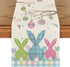Buffalo Plaid Bunny Egg Carrot Easter Table Runner, Seasonal Spring Kitchen Dining Table Decoration for Home Party Decor 13x72 Inch