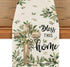 Cross Olive Leaves Spring Table Runner,Seasonal Summer Easter Kitchen Dining Table Decoration for Home Party Decor 13x72 Inch