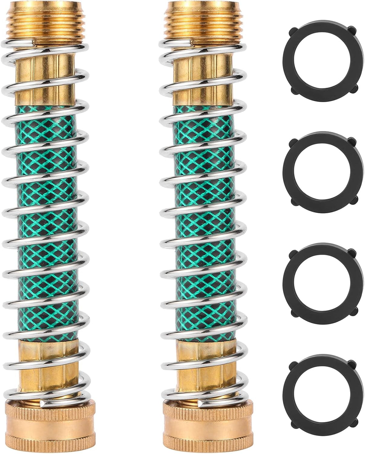 Garden Hose Extension Adapter, Hose Kink Protector with Coil Spring, 2 Pack