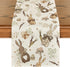 Bunny Rabbit Eucalyptus Eggs Carrots Easter Table Runner, Seasonal Spring Kitchen Dining Table Decoration for Home Party Decor 13x72 Inch