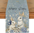Bunny Rabbit Hydrangea Happy Easter Table Runner, Seasonal Spring Kitchen Dining Table Decoration for Home Party Decor 13x72 Inch
