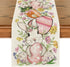 Bunny Rabbit Egg Flower Easter Table Runner, Seasonal Spring Kitchen Dining Table Decoration for Home Party Decor 13x72 Inch