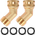45 Degree Garden Hose Elbow, Eliminates Stress and Strain On RV Water Intake Hose Fittings, 3/4" GHT and Solid Brass, 2 Pack