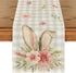 Buffalo Plaid Bunny Rabbit Ears Flower Easter Table Runner, Spring Summer Seasonal Holiday Kitchen Dining Table Decoration for Indoor Outdoor Home Party Decor 13 x 72 Inch