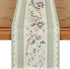Green Printed Lace Floral 210 GSM Spring Table Runner, Seasonal Summer Kitchen Dining Table Decoration for Home Party Decor 13x72 Inch
