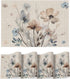 Brown Poppy Floral Vinyl Plastic Placemats Set of 4, Washable Non-Slip PVC Table Mats for Party Kitchen Dining Decor, 12x18 Inch