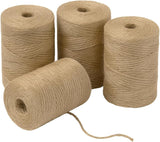 4 Pack Natural Jute Twine String (328 ft Each), 3-Ply Durable Brown Craft Twine for Gardening, Gift Wrapping, Flower Bouquet, Arts & Crafts, Hemp & Burlap String for DIY Projects