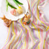 Easter Spring Table Runner Pastel Stripe Floral Cheesecloth Gauze 120 Inch Rustic Boho Cheese Cloth Runner for Wedding Party Baby Bridal Shower Decoration Holiday Home Decorations