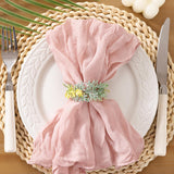 Pink Cheesecloth Napkins Easter Spring Cheese Cloths Gauze Set of 10 Boho Washable Dinner Table Napkins for Wedding Party Baby Shower Birthday Party Decor