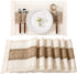 Boho Placemats Set of 6 Washable Cotton Burlap Farmhouse Table Mats Macrame Woven Dinner Table Decor Centerpiece for Party Home Decor
