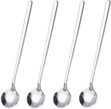 4 Pack Stainless Steel Coffee Spoon, 6.7 Inch Stirring Spoons, Cocktail Stirring Spoons for Coffee Tea Dessert Cake Ice Cream Cappuccino (Silver)