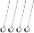 4 Pack Stainless Steel Coffee Spoon, 6.7 Inch Stirring Spoons, Cocktail Stirring Spoons for Coffee Tea Dessert Cake Ice Cream Cappuccino (Silver)