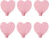 6 Pack Heart Shaped Decorative Wall Hooks, Stainless Steel Strong Adhesive Wall Hook for Home Kitchen Bathroom Office (Light Pink)