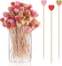 100 Pack Heart-Shaped Bamboo Cocktail Picks, 4.7" Heart Toothpicks for Appetizers, Natural Bamboo Food Picks for Valentines Wedding Birthday Party Decoration