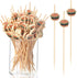 100 Pack Food Toothpicks for Appetizers, 4.7 Inch Bamboo Cocktail Picks Skewers Fruit Sticks, Fancy Toothpicks for Breakfast Sandwiches Hamburger Fruit and Parties Events
